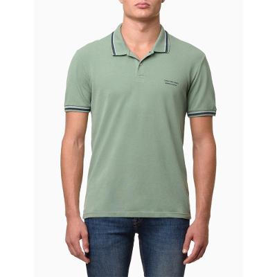 Polo Masculina 3 Frisos Calvin Klein Jeans - Verde