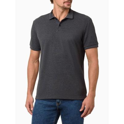 Polo Masculina Peitilho Logo Retilínea Calvin Klein Jeans - Chumbo
