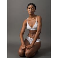 Calcinha Fio Dental Micrologo Lace Calvin Klein Underwear - Branco - 5