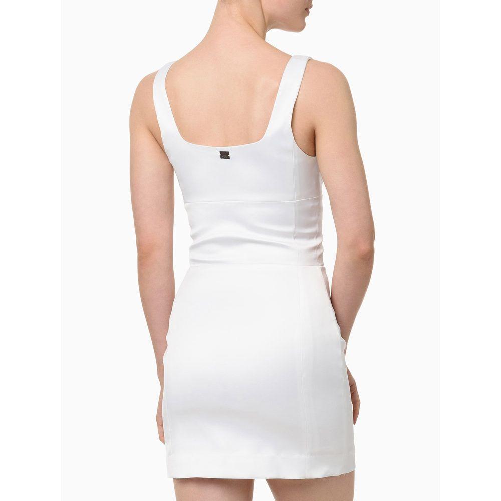 Vestido Feminino Curto Cetim Calvin Klein Jeans - Branco - 1