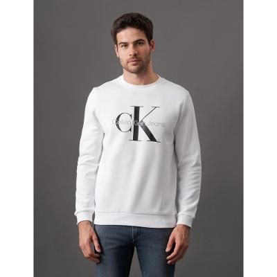 Casaco Masculino Moletom Gola Careca Calvin Klein Jeans - Branco