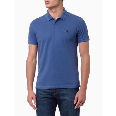 Polo Masculina Logo Básico Calvin Klein - Azul Médio