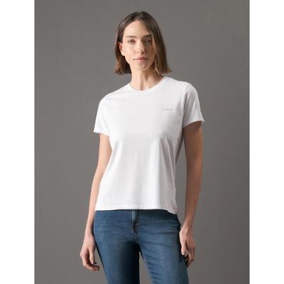 Camiseta Feminina Slim Estampa Mini Calvin Klein Jeans - Branco