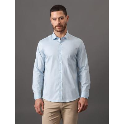 Camisa Masculina Slim Básica de Manga Longa Calvin Klein - Azul Claro