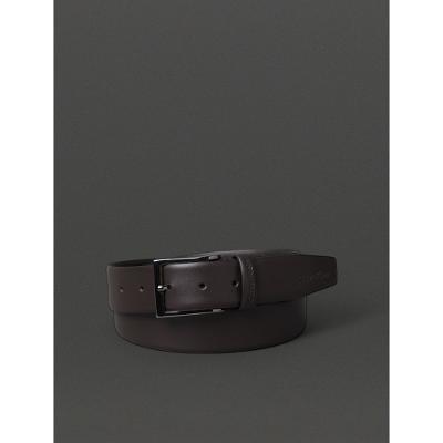 Cinto Masculino Básico de Couro Calvin Klein - Marrom Escuro