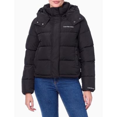 Jaqueta Feminina Acolchoada Logo No Peito Calvin Klein - Preto