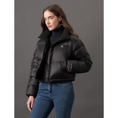 Jaqueta Feminina Cropped em Matelassê Calvin Klein Jeans - Preto