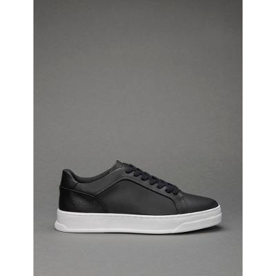 Tênis Masculino de Couro Cano Baixo Calvin Klein - Preto