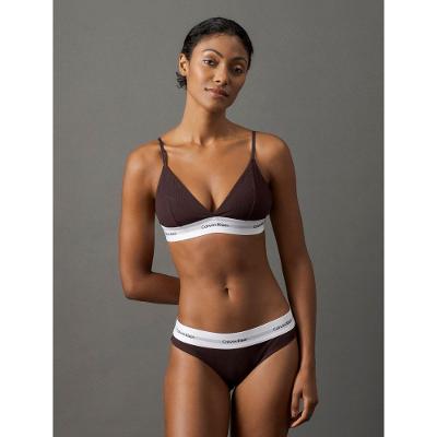 Calcinha Tanga Modern Canelada Calvin Klein Underwear - Marrom