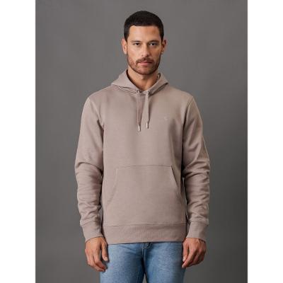 Casaco Masculino Moletom Bordado Capuz Calvin Klein Jeans - Caqui Medio