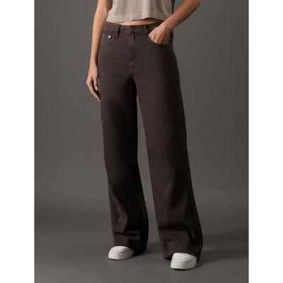 Calça Feminina Color Wide Leg 5 Pockets Calvin Klein Jeans - Cafe