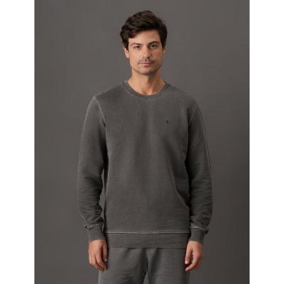 Casaco Masculino Moletom Monograma Calvin Klein Jeans - Chumbo
