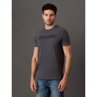 Camiseta Masculina Minimal Calvin Klein Jeans - Chumbo