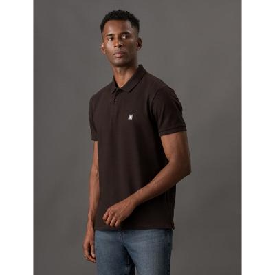 Polo Masculina Manga Curta Premium Calvin Klein Jeans - Cafe