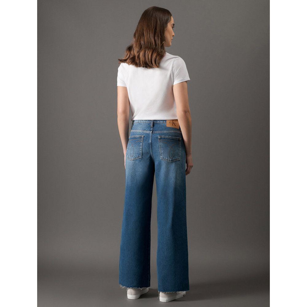 Calça Jeans Feminina Wide Led Cropped Calvin Klein Jeans - Azul Médio - 2