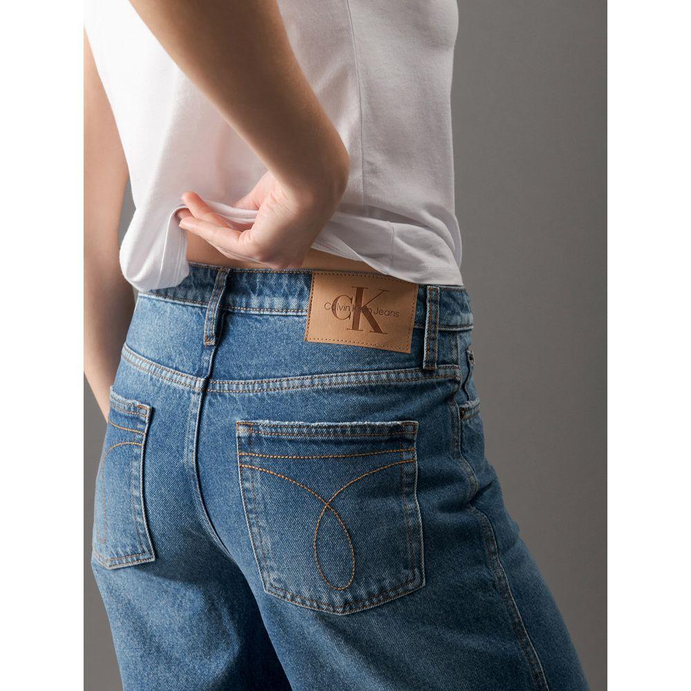 Calça Jeans Feminina Wide Led Cropped Calvin Klein Jeans - Azul Médio - 4