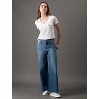 Calça Jeans Feminina Wide Led Cropped Calvin Klein Jeans - Azul Médio - 3