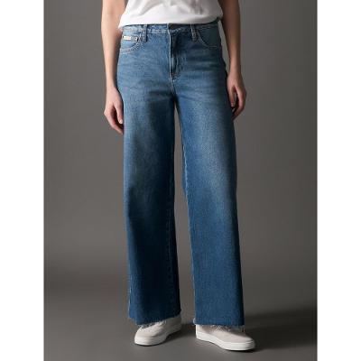 Calça Jeans Feminina Wide Led Cropped Calvin Klein Jeans - Azul Médio