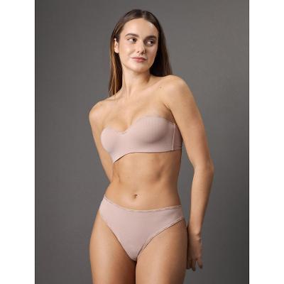 Calcinha Fio Dental Duplo Soft Micrologo Calvin Klein Underwear - Skin Médio