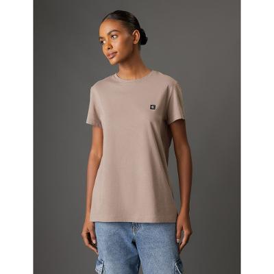 Camiseta Feminina Algodão Egípcio Calvin Klein Jeans - Caqui Medio