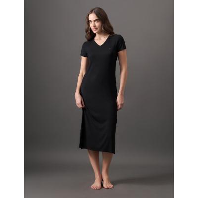 Camisola Feminina Midi Canelado Calvin Klein Underwear - Preto