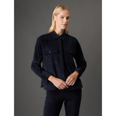 Camisa Feminina Veludo Cotelê Calvin Klein Jeans - Marinho