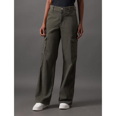 Calça Feminina Color Wide Led Cargo Calvin Klein Jeans - Militar