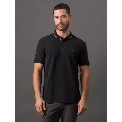 Polo Masculina Peitilho Retilínea Calvin Klein Jeans - Preto