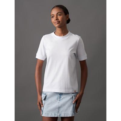 Camiseta Feminina Malhão Com Punhos Calvin Klein Jeans - Branco