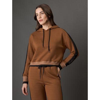Casaco Feminino Moletom Contraste Calvin Klein Jeans - Terra