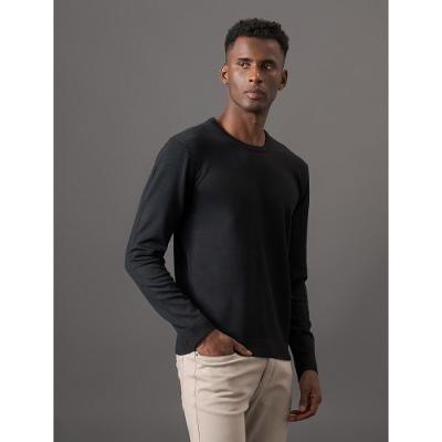 Tricot Masculino Gola Careca Viscose Calvin Klein Jeans - Preto