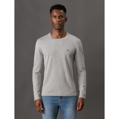 Tricot Masculino Gola Careca Com Logo Calvin Klein Jeans - Mescla