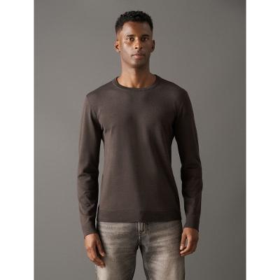 Tricot Masculino Gola Careca Viscose Calvin Klein Jeans - Cafe
