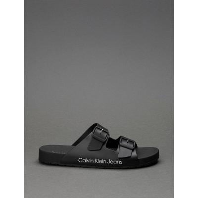 Chinelo Masculino Slide Duas Fivelas Calvin Klein Jeans - Preto