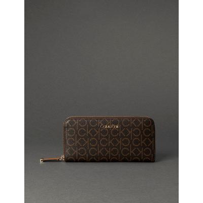 Carteira Feminina Ziper Monograma Calvin Klein - Marrom