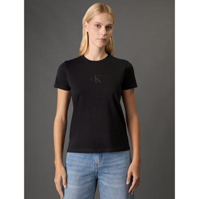 Camiseta Feminina Rubber Patch Calvin Klein Jeans - Preto