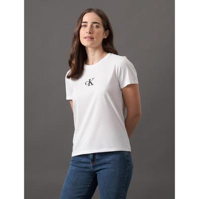 Camiseta Feminina Rubber Patch Calvin Klein Jeans - Branco 2