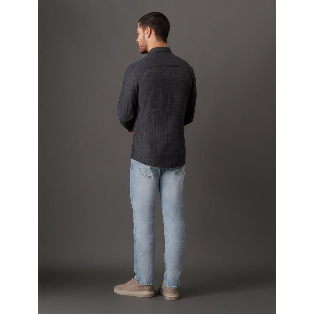 Camisa Masculina Slim Dark Check Calvin Klein Jeans - Preto - 2