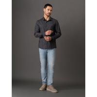 Camisa Masculina Slim Dark Check Calvin Klein Jeans - Preto - 3