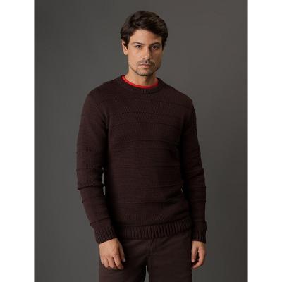 Tricot Masculino Listras Relevo Calvin Klein Jeans - Marrom