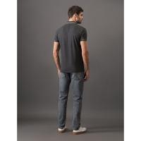 Polo Masculina Slim Meio Friso Calvin Klein Jeans - Chumbo - 2