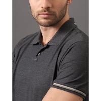 Polo Masculina Slim Meio Friso Calvin Klein Jeans - Chumbo