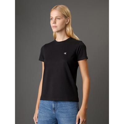 Camiseta Feminina Logo Bordado Calvin Klein Jeans - Preto