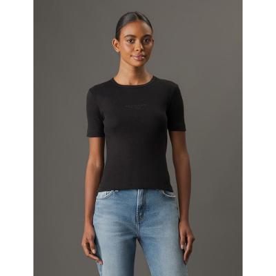 Camiseta Feminina Relevo Foil Calvin Klein Jeans - Preto