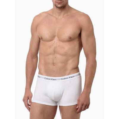 Kit 3 Underwear Low Rise Trunk Classic Cintura Baixa Com Elastano Cueca Calvin Klein - Branco