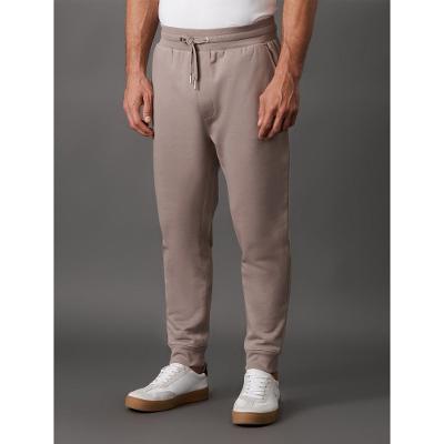 Calça Masculina Moletom Bordado Calvin Klein Jeans - Caqui Medio