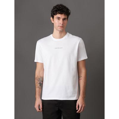 Camiseta Masculina de Algodão Estampa Logo Centralizado Calvin Klein Jeans - Branco