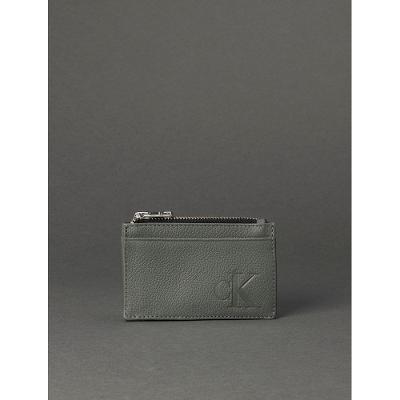 Porta Cartão Feminino Zíper Queima Calvin Klein Jeans - Chumbo