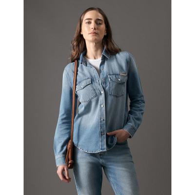Camisa Jeans Feminina Tom Escuro Calvin Klein Jeans - Marinho