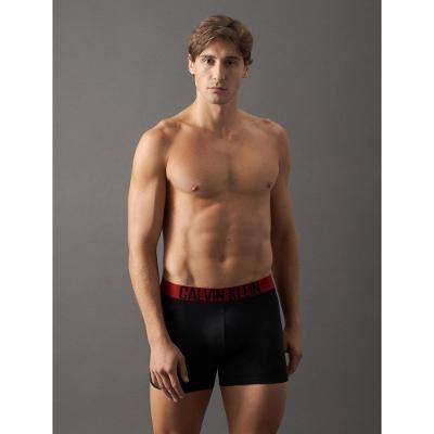 Kit 2 Cuecas Boxer Cotton Intense Power Calvin Klein Underwear - Preto/Vermelho Escuro
